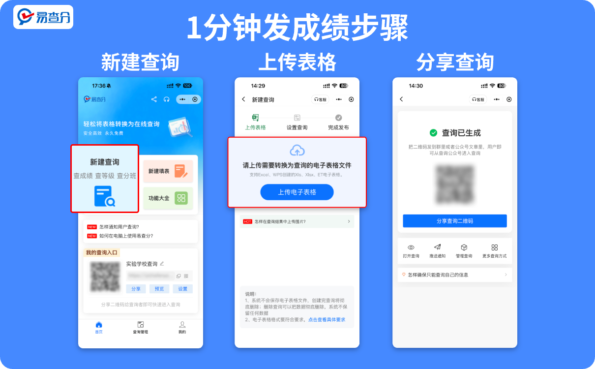 1分钟发成绩